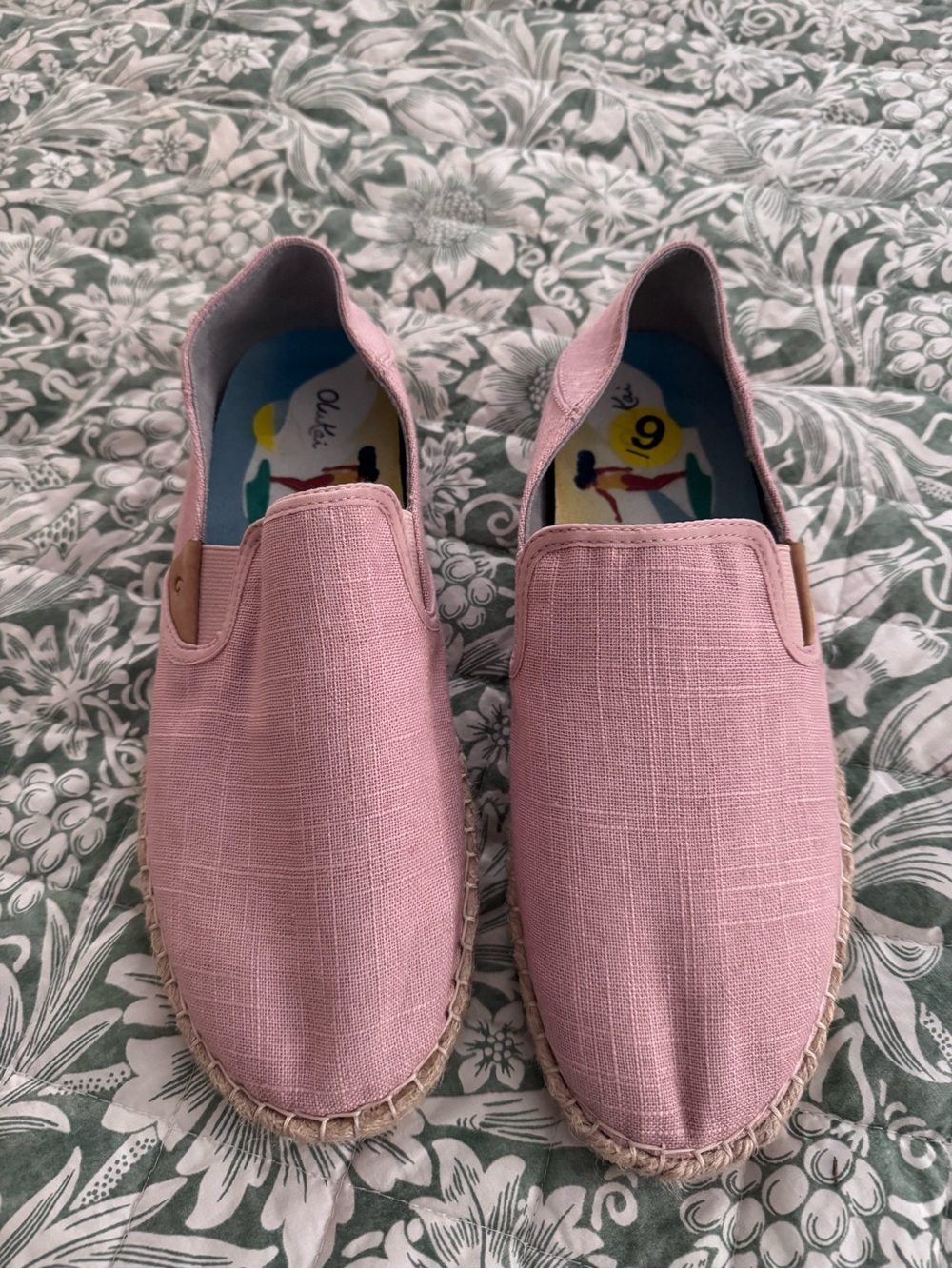 OluKai Pink Slip-On Espadrilles